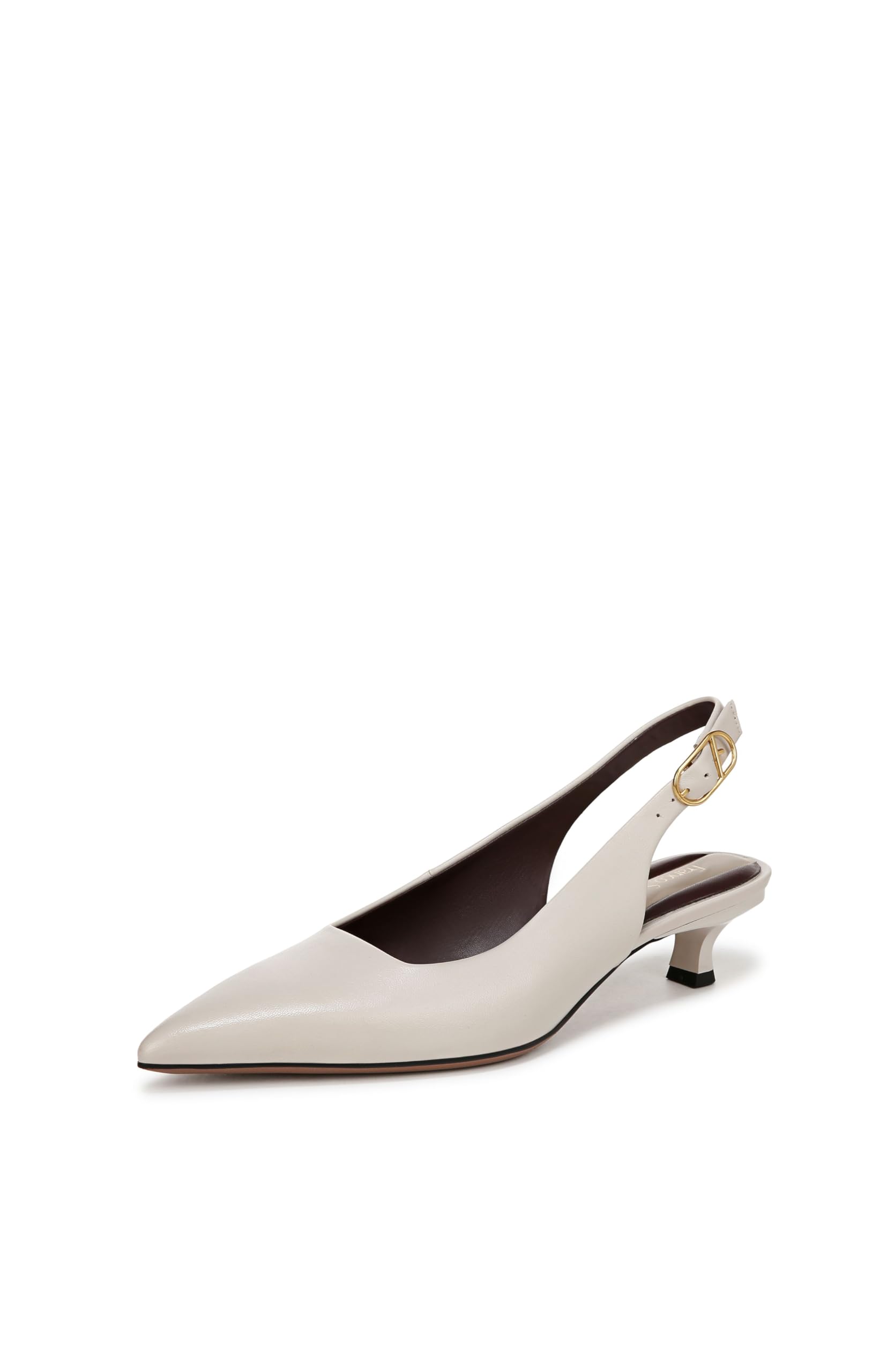 Photo 1 of (SIZE 10) (USED/FAIR) (WORN) Franco Sarto Womens Marlow Slingback Kitten Heel Chalk White Leather 10 W