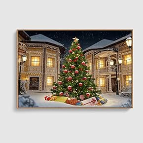 Framed Canvas Home Artwork Decoration Merry Christmas Canvas Wall Art for Living Room, Bedroom - 16x24 inches