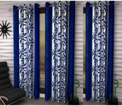 Buy Good Luck Textile Set Of 3 Piece 7 Ft Blue Colour Floral