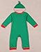 MowMee Baby Girls Boys Christmas Long Sleeve Striped Romper with a Hat (70(0-6M), Green)