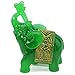 We pay your sales tax Feng Shui Set of 3 Elephant Statues Wealth Lucky Figurines Home Decor Housewarming Congratulatory Gift (Green Jade)