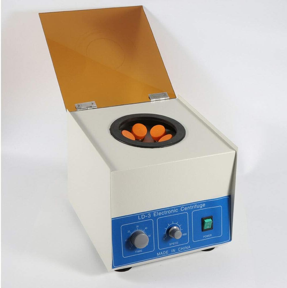 LD-3 Electric Bench Top Centrifuge Lab Medical Practice Low-Speed 4000rpm Centrifuge Machine 6 Tubes x 50ml, with Timer 0-60min and Speed Control
