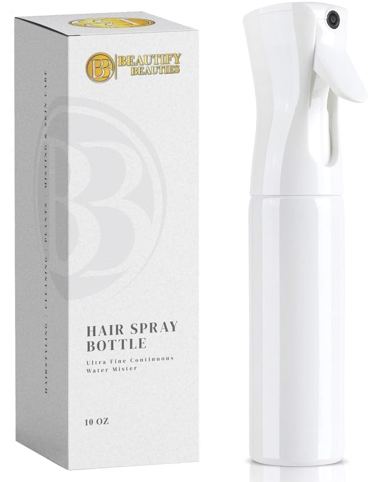 Photo 1 of BeautifyBeauties Hair Spray Bottle – Ultra Fine Continuous Water Mister for Hairstyling, Cleaning, Plants, Misting & Skin Care (White, 10.1 Ounces)