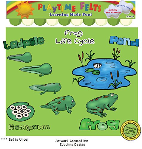 Playtime Felts Frog Life Cycle Story Set for Flannel Board - Uncut
