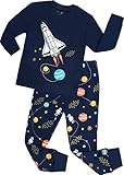 CoralBee Boys Rocket Pajamas Toddler Kids Clothes Children Christmas PJs Pants Set Cotton Sleepwear Size 7 Years