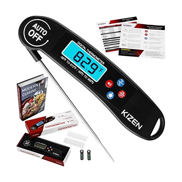 Kizen-Digital-Meat-Cooking-Thermometer-Instant-Read-Talking-Back-Light-Collapsible-Probe-Auto-off-Comes-in-Premium-Gift-Box-with-eCookbook-For-Food-Kitchen-BBQ-Grill Kizen-Digital-Meat-Cooking-Thermometer-Instant-Read-Talking-Back-Light-Collapsible-Probe-Auto-off-Comes-in-Premium-Gift-Box-with-eCookbook-For-Food-Kitchen-BBQ-Grill