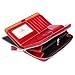 Yafeige Large Luxury Women's RFID Blocking Tri-fold Leather Wallet Zipper Ladies Clutch Purse(1-Waxed Red)