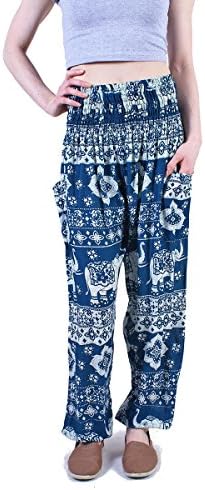 The Elephant Pants Women's Green and White Melia Green Elephant Pants