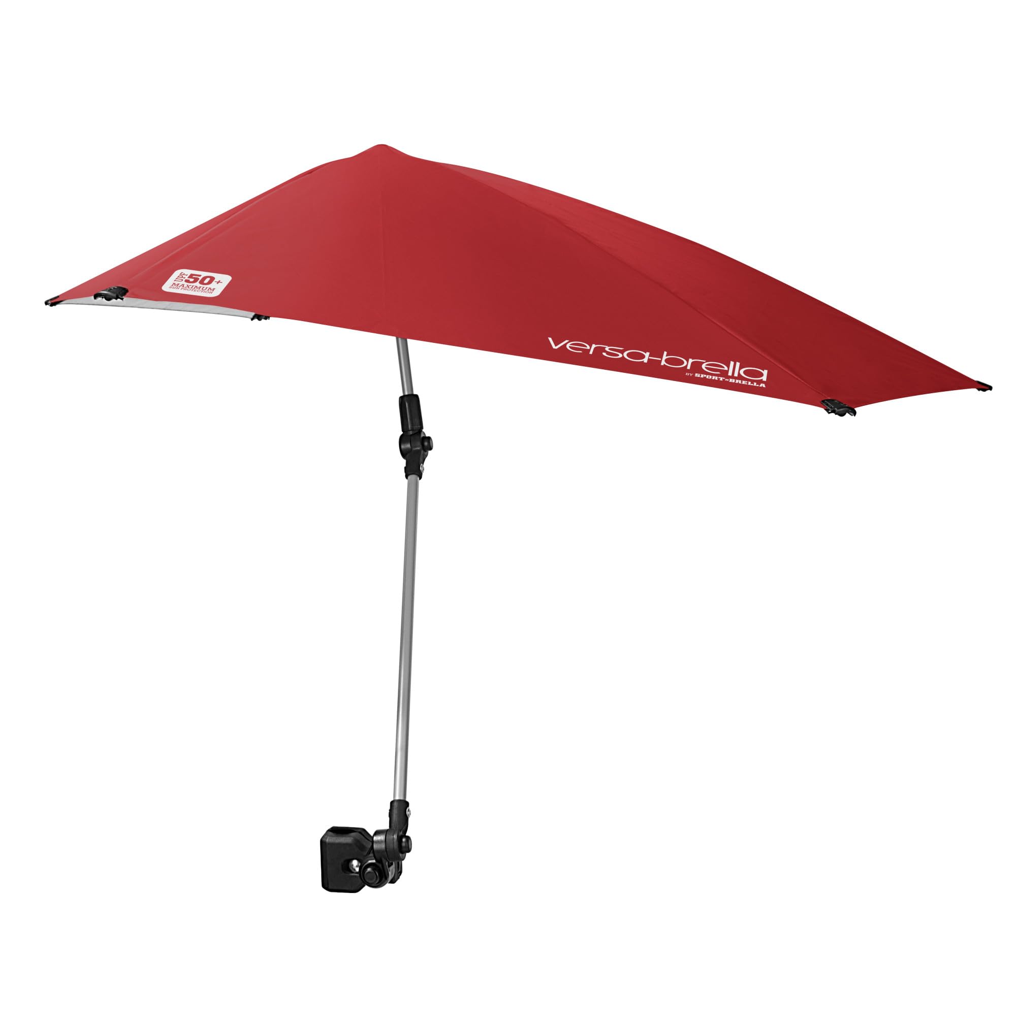 Versa-Brella Umbrella, Multi-purpose Sun Umbrella for Garden, Easy Folding Setup, Firebrick Red, 40" x 42"/102cm x 107cm