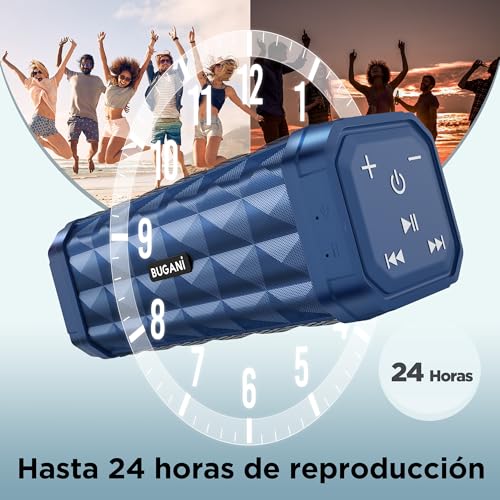 BUGANI Portable Bluetooth Speaker 5.4, Powerful Bluetooth Speaker 30W, Small Speakers, Dual Bass Speaker, 30H Playback, IPX5 Waterproof, TWS Pairing, for Outdoor, Parties