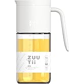 Zuutii Olive Oil Dispenser Bottle 18.6oz – Auto Flip Glass Vinegar Bottle with No-Drip Spout for Kitchen Cooking, Oil and Sauce Dispenser, Light Cream
