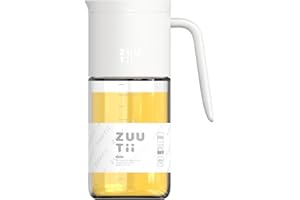 Zuutii Olive Oil Dispenser Bottle 18.6oz – Auto Flip Glass Vinegar Bottle with No-Drip Spout for Kitchen Cooking, Oil and Sau