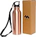 Mindful Design Pure Copper Polished Water Bottle - Leak-Proof Solid Copper Vessel for Ayurvedic Health Benefits (25 oz)