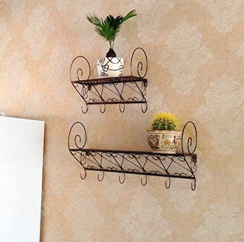 Zicue Storage Shelving Shelf Brackets European style wrought iron bathroom rack, wall hanging type goods storage rack, wall hanging,35 * 15 * 30cm (Color : 58 * 15 * 30cm)