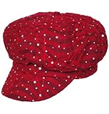 Turban Plus Chemo Hat Glitter Sequin Red newsboy Fitted For Women With Cancer Chemo Hair Loss