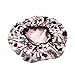 Reusable Nylon Shower Cap & Bath Cap, Reversible Oversized Waterproof Shower Caps Large Designed for all Hair Lengths w Terry Lining & Elastic Band Stretch Hem Hair Hat - Socialite Boudoir
