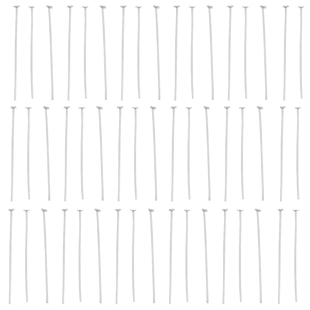 SUNNYCLUE 1 Box 40Pcs 925 Sterling Silver Flat Head Pins 30mm Head Pin Flat Head Wire Pin Flat Head Pins Flat Headpin Pin Heads for jewellery Making Accessories DIY Earrings Necklace Bracelet Crafts