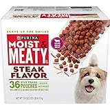 Purina Moist & Meaty Wet Dog Food, Steak Flavor - 36 ct. Pouch