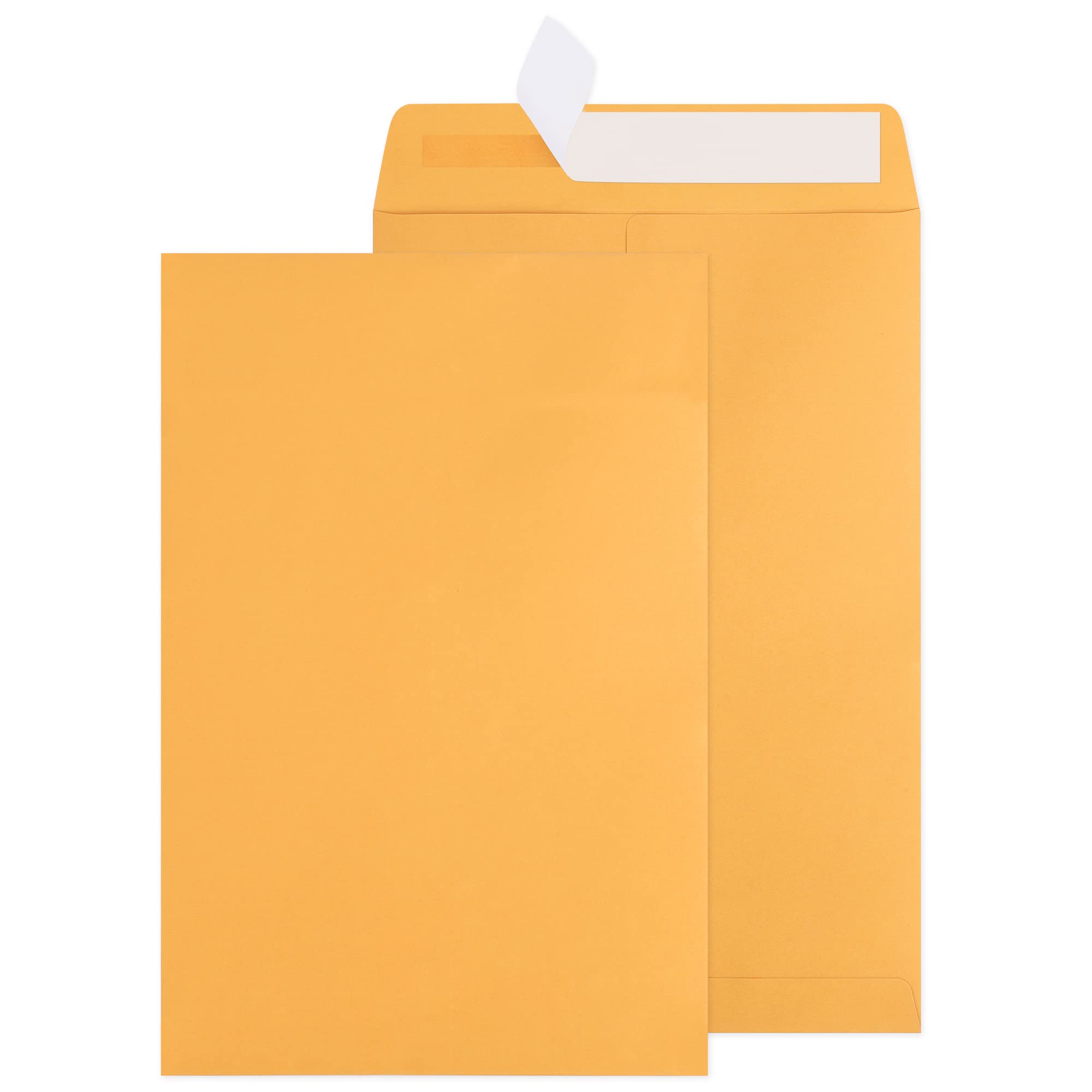 Photo 1 of Poever 6x9 Catalog Envelopes 100 Pack Small Envelopes Brown Kraft Self Seal Security Mailing Envelopes for Documents, Cards, Photos, Office, Business