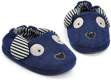 Enteer Boys Slippers Cartoon Puppy House Shoes
