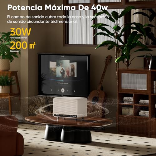 PHILIPS Bocina Bluetooth, Altavoz Bluetooth Portátil con Graves Profundos, 30 W, Bluetooth 5.3, 13h de Reproducción, Admite Bluetooth/AUX/TF/U Disk para Interiores, Fiestas, Exteriores (Blanco)