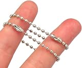 Generic 100Pcs Metal Ball Bead Chain Keyring Extender 5.9in Silver Iron view 3