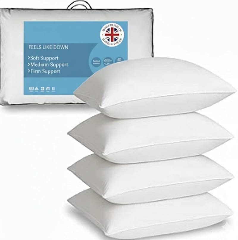 GB TEXTILE 4 Pack Deluxe Super Bounce Back Pillows 2 Bedding Set 2 Pairs
