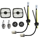 Podoy SRM210 Air Filter for Echo RePower Kit Tune Up Spark Plug Fuel Line Kit Grommet Weed Eater PE200 GT200 PE200 HC150 SRM211 GT200 Parts for Echo Trimmer