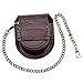 TOOGOO Vintage Leather Chain Pocket Watch Holder Storage Case Box Red Brown