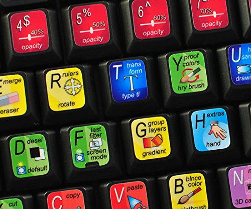 NEW ADOBE PHOTOSHOP KEYBOARD STICKER FOR DESKTOP, LAPTOP AND NOTEBOOK