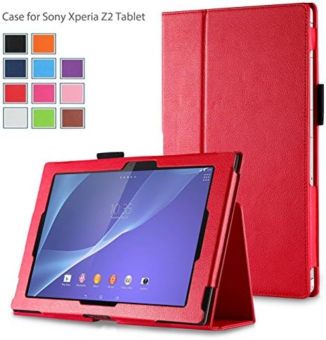Sony Xperia Z2 Tablet Case - onWay Slim Folding Cover Case for Sony Xperia Z2 10.1 inch Tablet (Will Not Fit For SONY Xperia Z Tablet) (Sony Xperia Z2 10.1 inch, Red)
