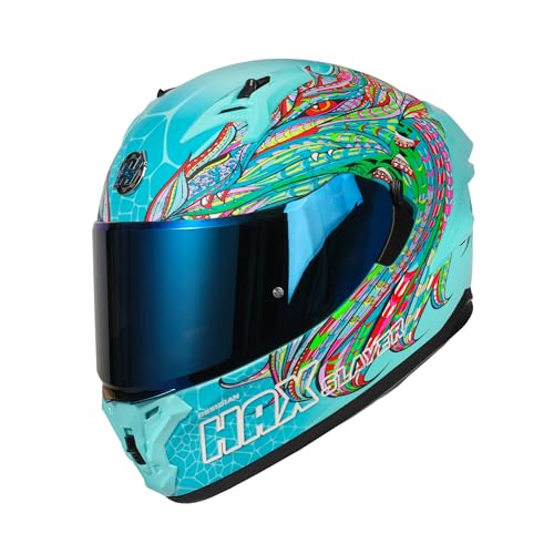 HAX Full Face Dual Visor Adult Motorcycle Helmet DOT Approved