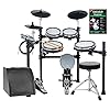 XDrum DD-530 E-Drum Set mit Mesh Heads – Elektronisches Schlagzeug mit 3 Becken Pads 4 Mesh Head Pads, 1 Kick Pad und Rack – 45 Drumkits mit 455 Sounds – Inkl. Hocker, Drum-Monitor, Kabel und Schule