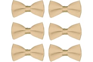 FOMANN Boys Wedding Bow Tie 6 Pack Children Chorus Pre-Tied Bowties Kids Tuxedo Solid Ties