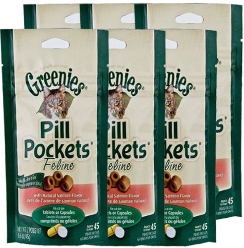 6-PACK Pill Pockets for Cats SALMON 9.6 oz (270 pockets) 6-PACK Pill Pockets for Cats SALMON 9.6 oz (270 pockets)