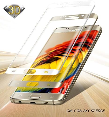 Galaxy S7 Edge Screen Protector,Treblewind S7 Edge Screen Protector Tempered Glass 3D Curved HD Ultra Clear Film Anti-Bubble only for Samsung Galaxy S7 Edge [Gold]