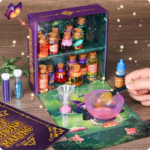 Retro Fairy Potions Kits for Kids, Mix 20 Magic Potions with Energy Crystal, Craft Toy Creative Gift