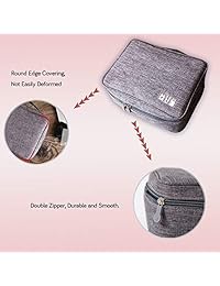 Organizador de electrónica impermeable funda de transporte   Universal viaje accesorios digital bolsa de almacenamiento para cargador portátil, cables, auriculares, iPad Mini, iPhone, cable, personalizar en el interior con divisores