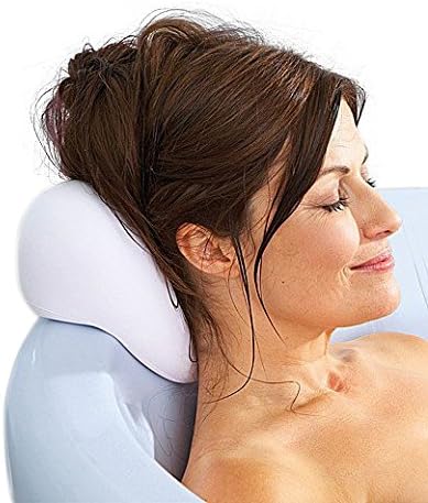 Bael Wellness Bath Pillow with Suction Cups - For Hot Tub, Spa Tub and Bathtub - Organic Eco-friendly PU Foam - Waterproof, Heart Shape, Great as Gift - Extra Firm Neck and Head Support (white)