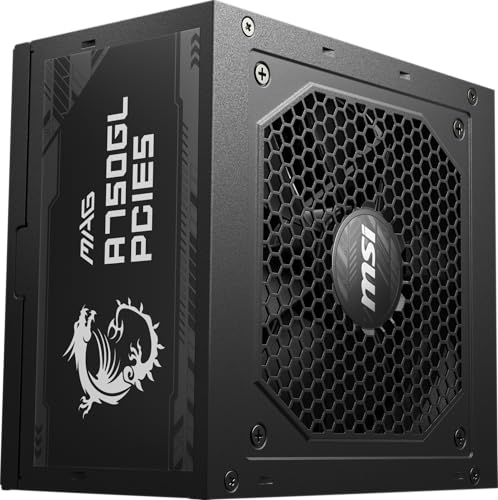 Msi Mag A750Gl Pcie5 Power Supply Unit, 750W, 80 Plus Gold, Fully Modular, Atx 3.0, Pcie 5.0 Gpu Support, 120Mm Fdb Fan, Full-Bridge Llc, Flat Black Cables - 7 Year Warranty - View 10