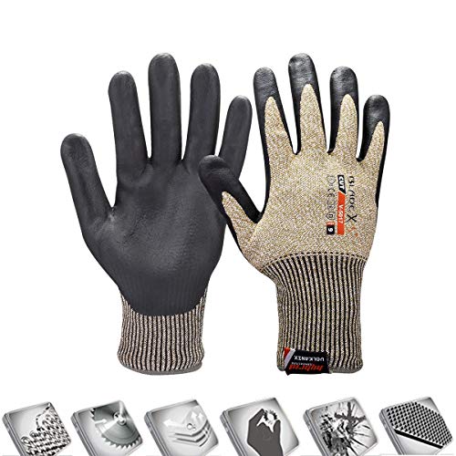 OCGIG Cut Safety Gloves Breathable Oil Resistant Level 5 Protective None Fiberglass Work Glove V-5017,L - Thumbnail 7