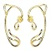 Beauty Belle Ear Crawler Earring Climber Rose The Beast Stud Cuff Ear Wrap Pin Vine Charm Clip On Jewelry Golden Plated