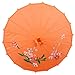 uxcell Bamboom Frame Flower Painting Parasol 22 Inch Orange for Wedding Costume Party