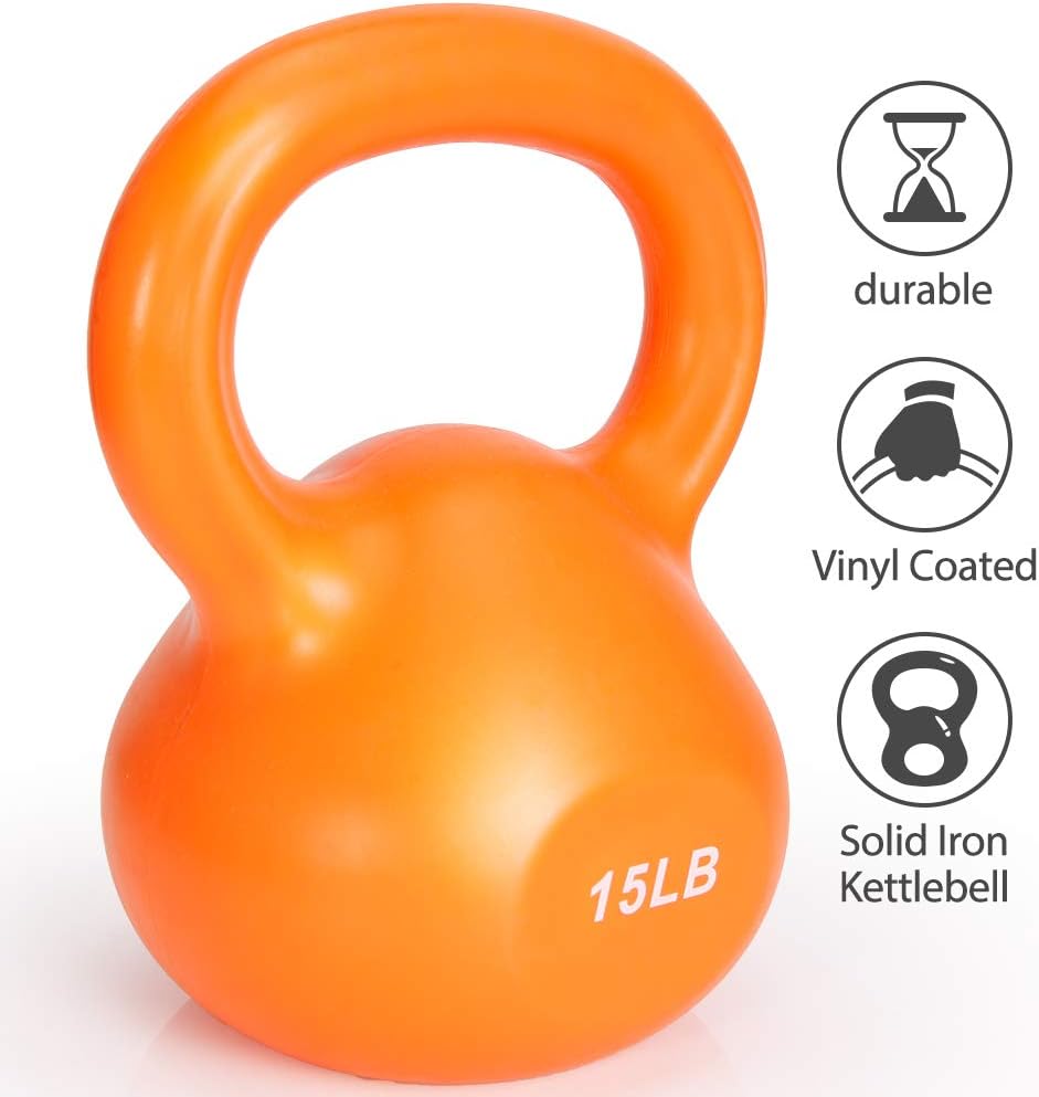 Miroddi Kettlebell Weight Sets Strength Training Kettlebells Vinyl Coated Exercise Kettlebell Weights Set for Women, Kettle Bal Training Equipment Workout Free Weights Kettlebell Set for Home Gyms