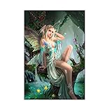 Wall Decor,RNTOP_Home Decor 5D DIY Fairy Goddess Diamond Painting Embroidery Cross Craft Stitch Animal Decor Art Wall Sticker For Wall (A)