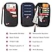 DEW Travel Wallet RFID Blocking Waterproof Document Organizer Credit Card Clutch Bag, Family Passport Holder with Removable Wristlet Strap