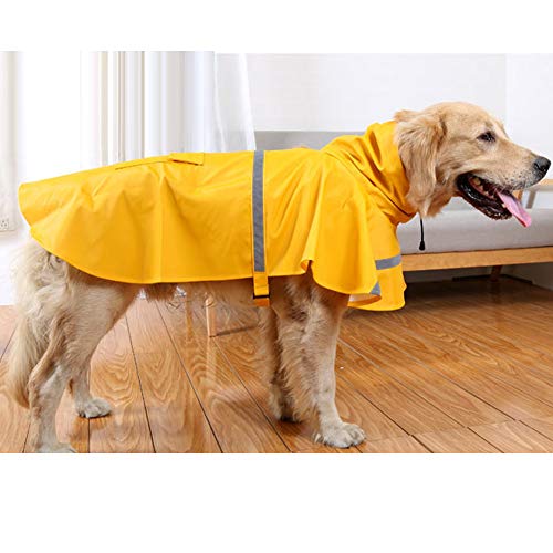 HAPEE Dog Raincoats for Large Dogs with Reflective Strip Hoodie,Rain