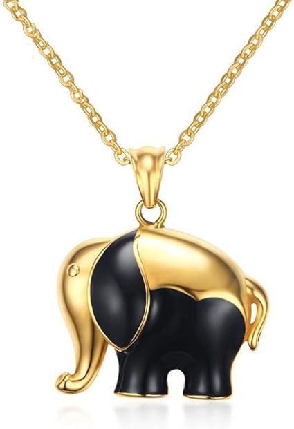 Daeou Herren Halskette Mann Anhanger 27mm Edelstahl Tropfen Leim Elefant Anhanger Gold Schwarz Amazon De Sport Freizeit