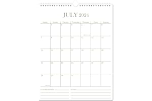 RUNTIOVAL 2024-2025 Wall Calendar - 18 Months Calendar from July 2024 to December 2025, Calendar 2024-25 with Thick Paper, 8.5" x 11", Vertical Calendar, Golden
