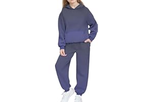 Girls Gradient Sweatsuits 2 Piece Tracksuit Outfits Fleece Hoodies and Sweatpants Sets Jogging Suit for Kids